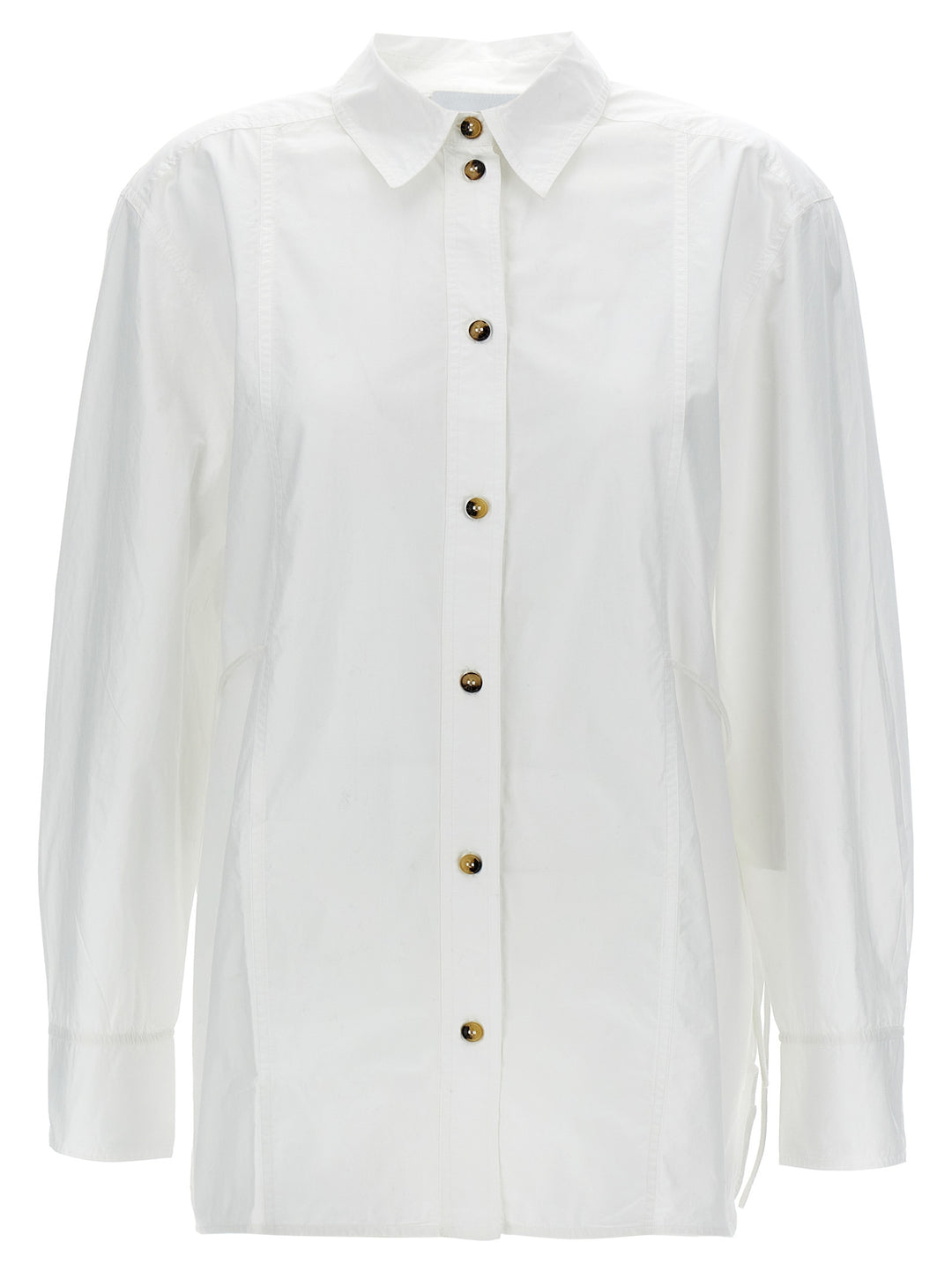 Ganni Lace-Up Shirt Camicie - Bianco | b3f5003a57b7537bde12eeb72559c8536937155e