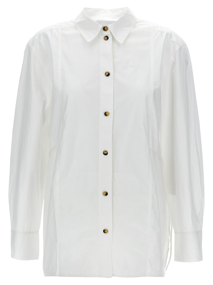 Ganni Lace-Up Shirt Camicie - Bianco | b3f5003a57b7537bde12eeb72559c8536937155e