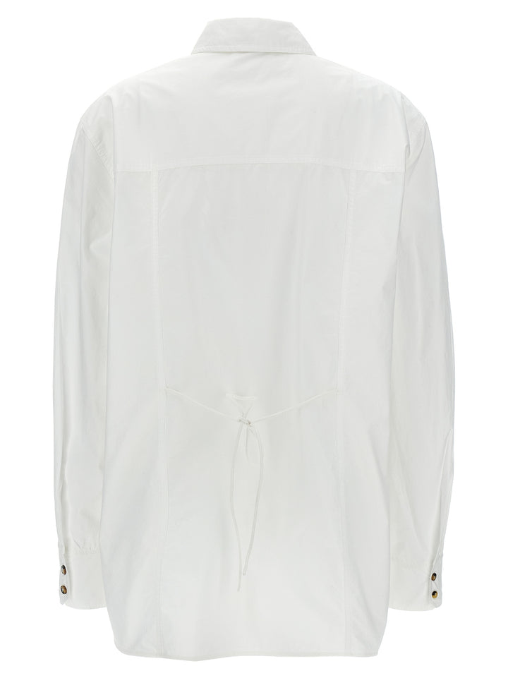 Ganni Lace-Up Shirt Camicie - Bianco | 678b5696cefa78076bd4452e99b638f3f51e6487