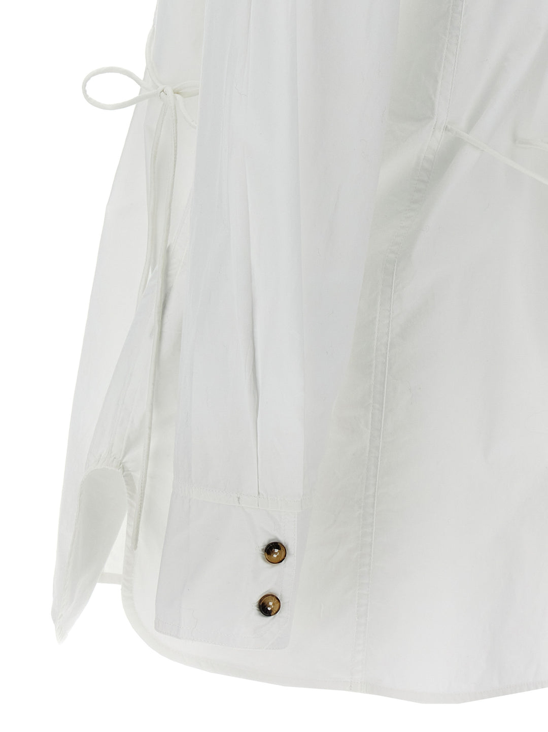 Ganni Lace-Up Shirt Camicie - Bianco | befdb62988640239fe57afd6e547a152417e60dc