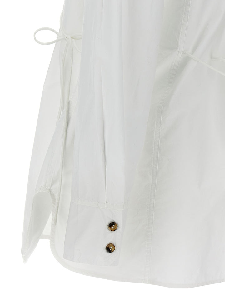 Ganni Lace-Up Shirt Camicie - Bianco | befdb62988640239fe57afd6e547a152417e60dc