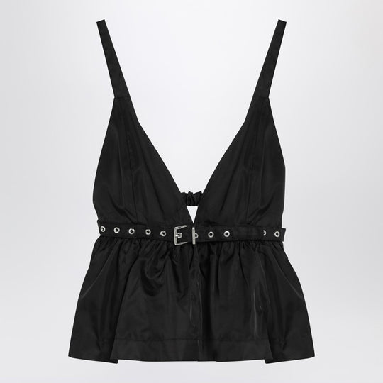Black Duchesse Top With Strap