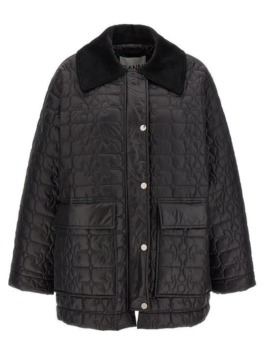 Black Shiny Quilt Midi Puffer Jackets Nero