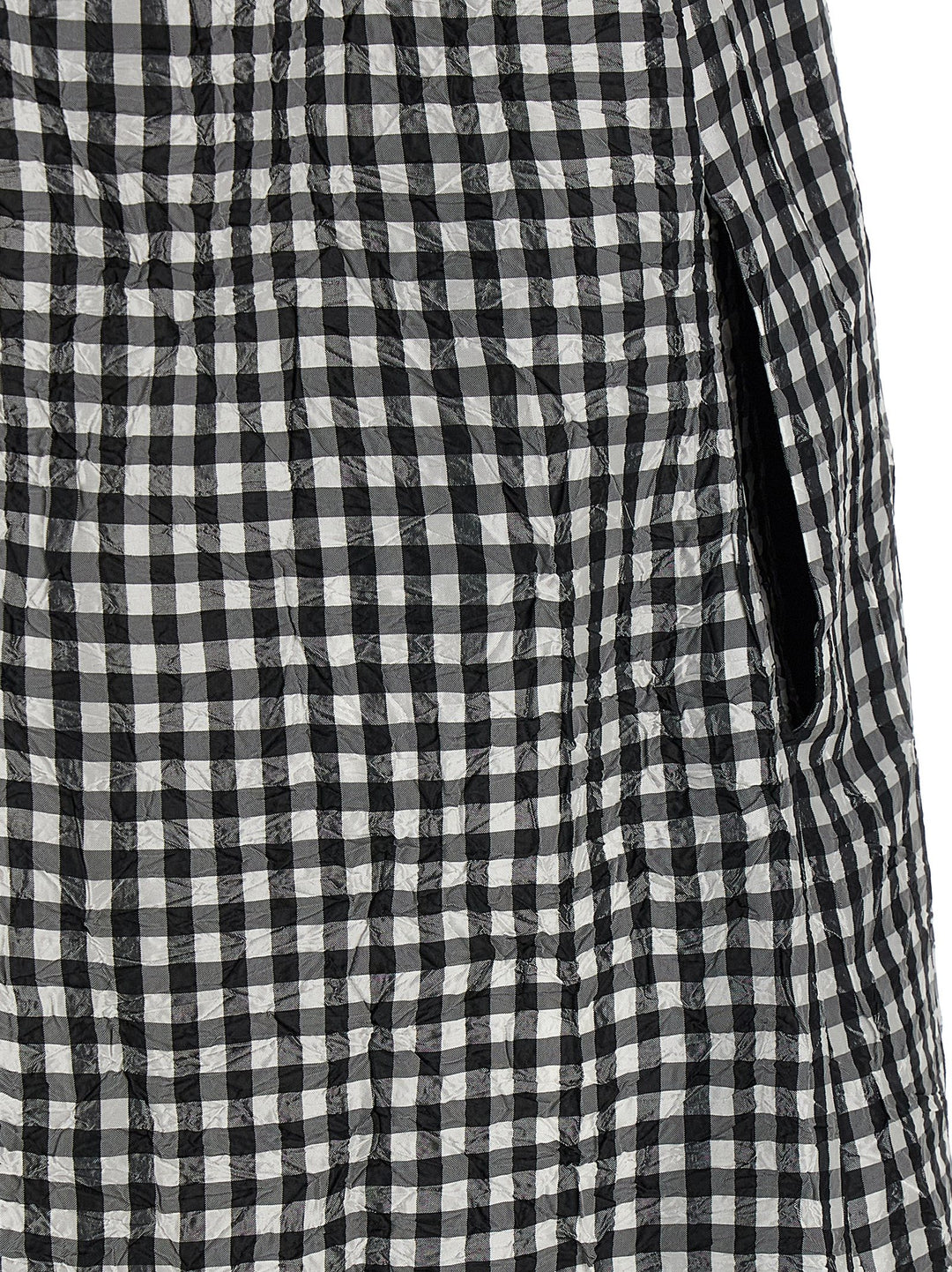 Ganni Crinkled Check Long Abiti - Nero | da2ae66326dc7f264b971b27ec6babf65c78e5e0