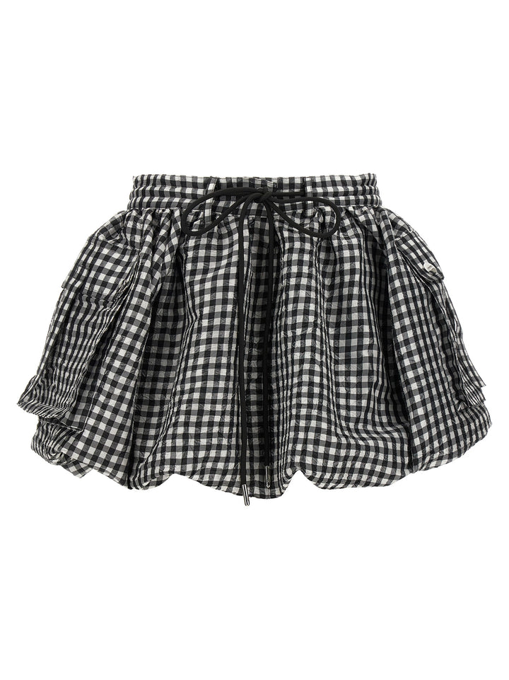 Ganni Crinkled Check Mini Bubble Gonne - Nero | 2ccba3c62c2ad0b7aa27204fcf80f71c86c7436d