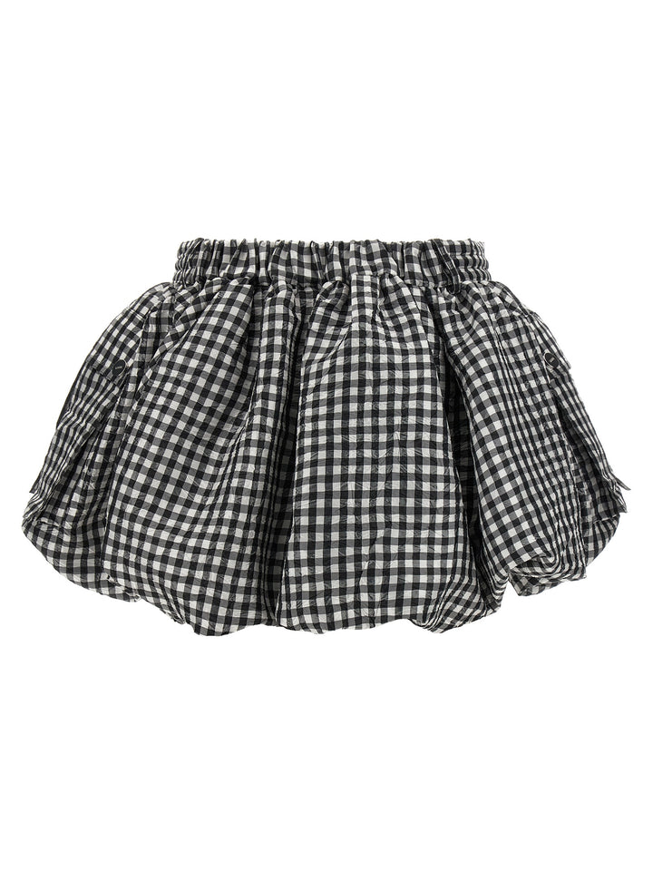 Ganni Crinkled Check Mini Bubble Gonne - Nero | f4c15aa3a705a9cd32e337248e840ac92c3d27a5