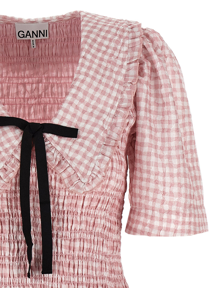 Ganni Pink Check Abiti - Rosa | 39c002c73c7744de515f975b914940f76c0de19b