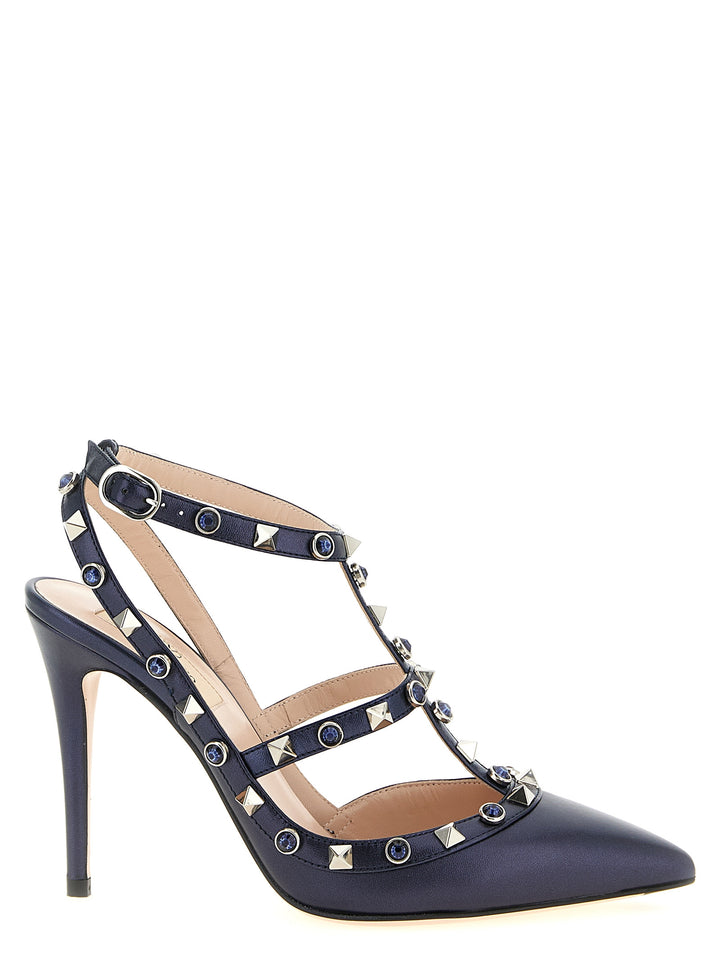 Valentino Garavani Rockstud Decollete - Blu | 0a82003a6cbb474f3baca4507d507eaa6f1748ea
