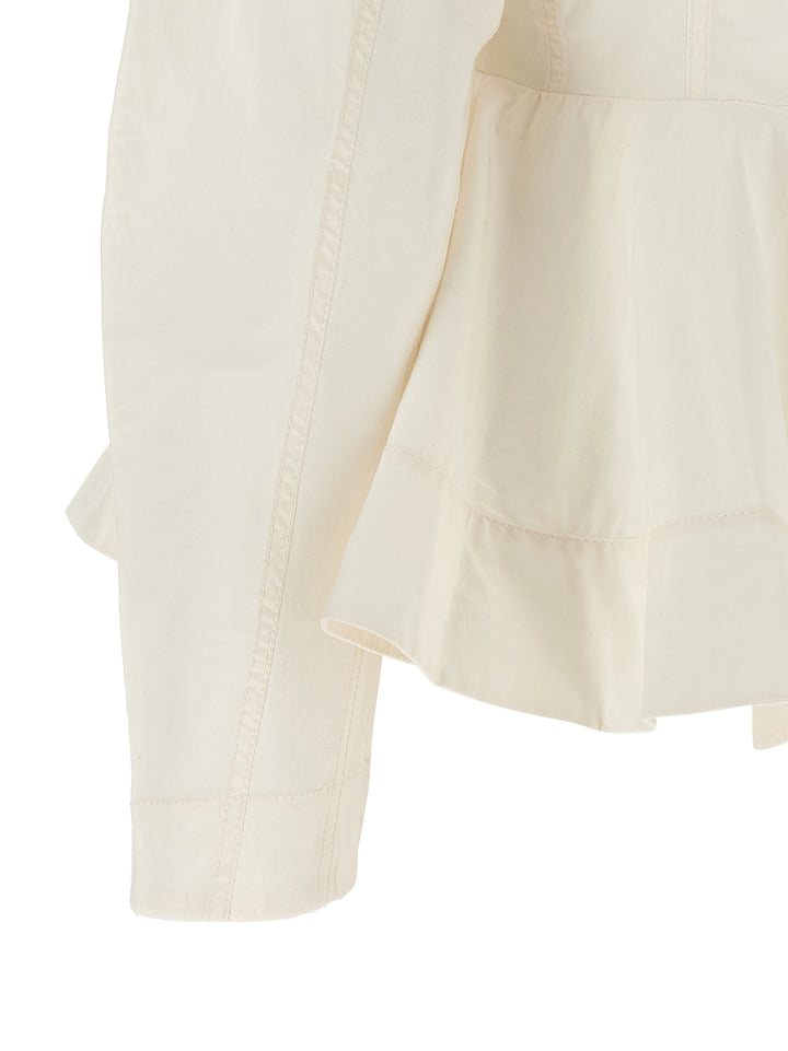 Ganni Peplum Camicie - Bianco | 98aa1076eadfefe4975484faa146385d66a30825