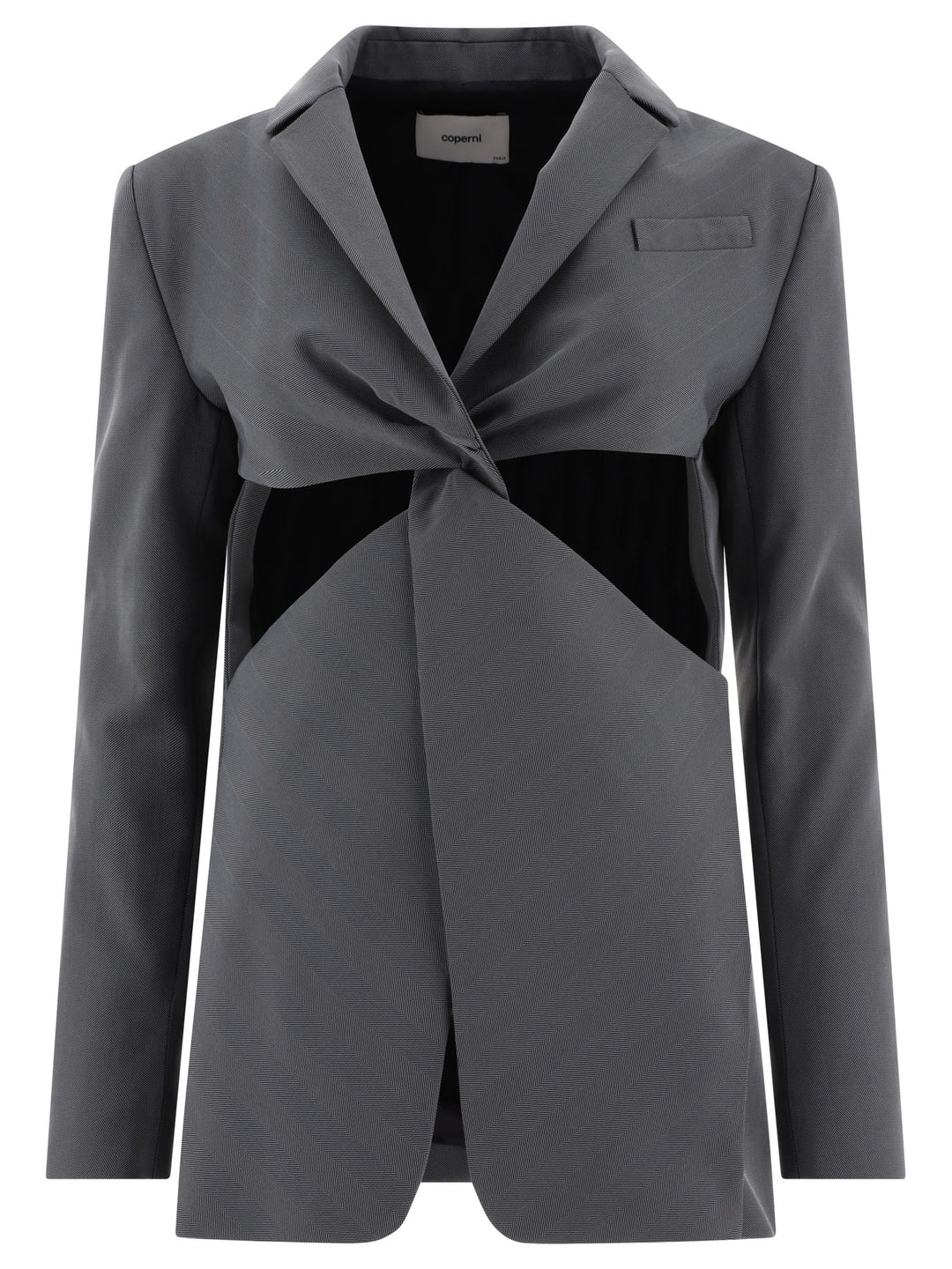 Coperni Twisted Cut-Out Jackets and Coats - Grey | e0f63a85f657d132a147975f9366a241594a7e8e