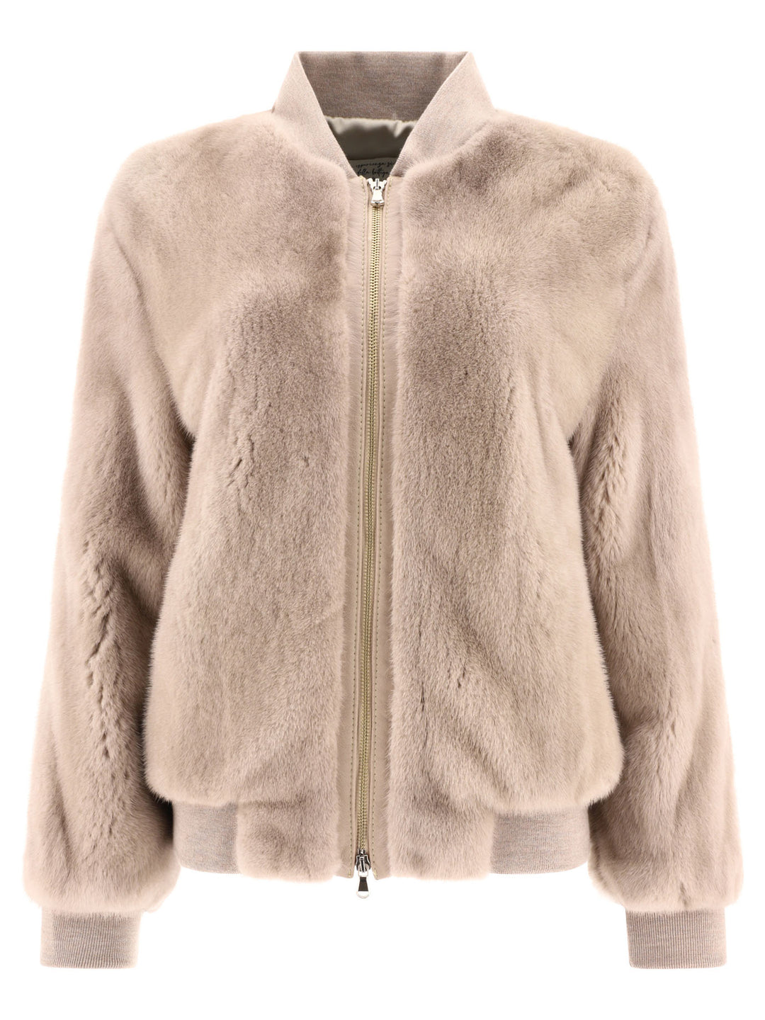 Giovi Mink Fur Bomber Jacket Jackets and Coats - Beige | 754a7746d44b2976ac707a3a57fe1ead725b6baa