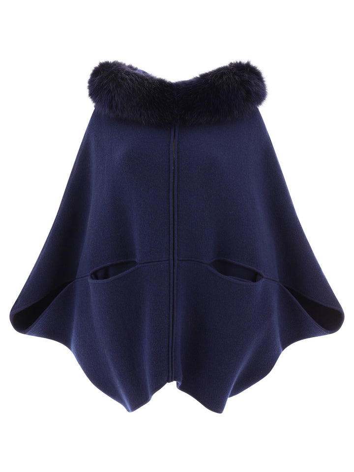 Giovi Wool And Cashmere Cape Jackets and Coats - Blu | e14fd1966dd5a97c8b218060aa3f5bc5c9ec72a7
