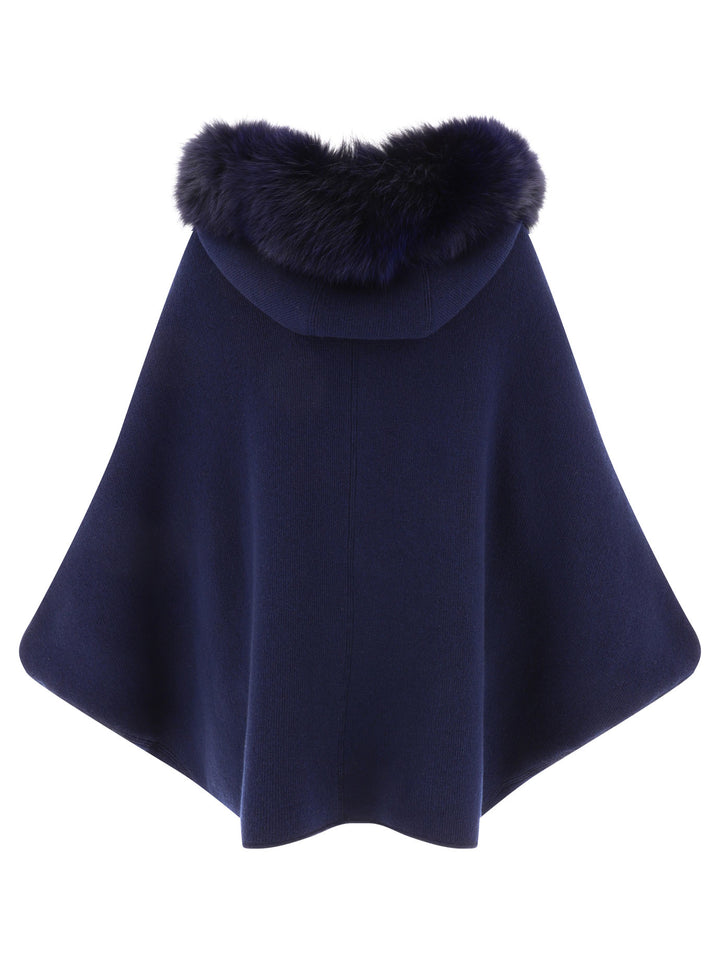 Giovi Wool And Cashmere Cape Jackets and Coats - Blu | b1668cde818a5c51178535280872b354e78d6bb4