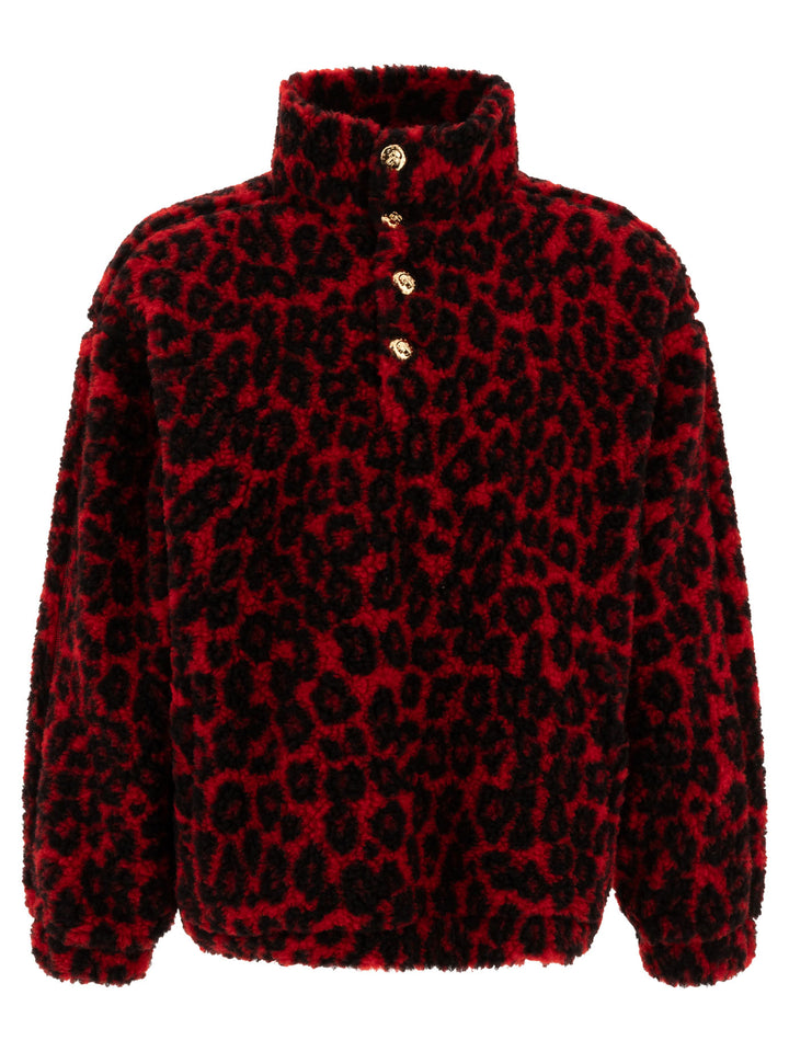 Alexander Mcqueen Leopard Print Fleece Jacket Jackets and Coats - Rosso | 3b65eabf9d362c67456e94dae6952f0335b4cb98