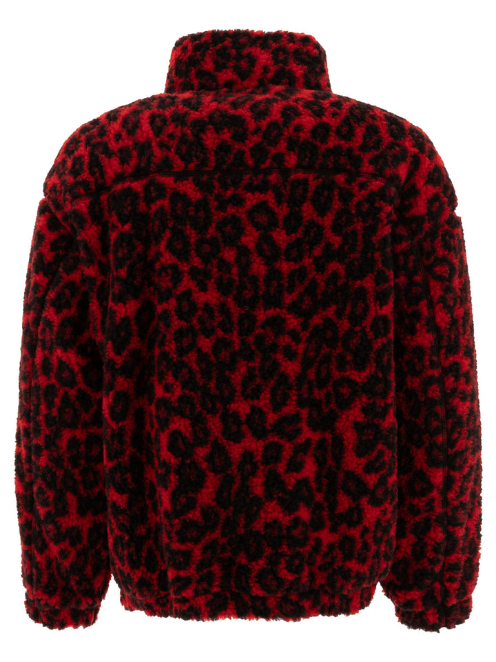 Alexander Mcqueen Leopard Print Fleece Jacket Jackets and Coats - Rosso | 4c00ea9702be03dc3bdf5f533bcad87f0232ceae