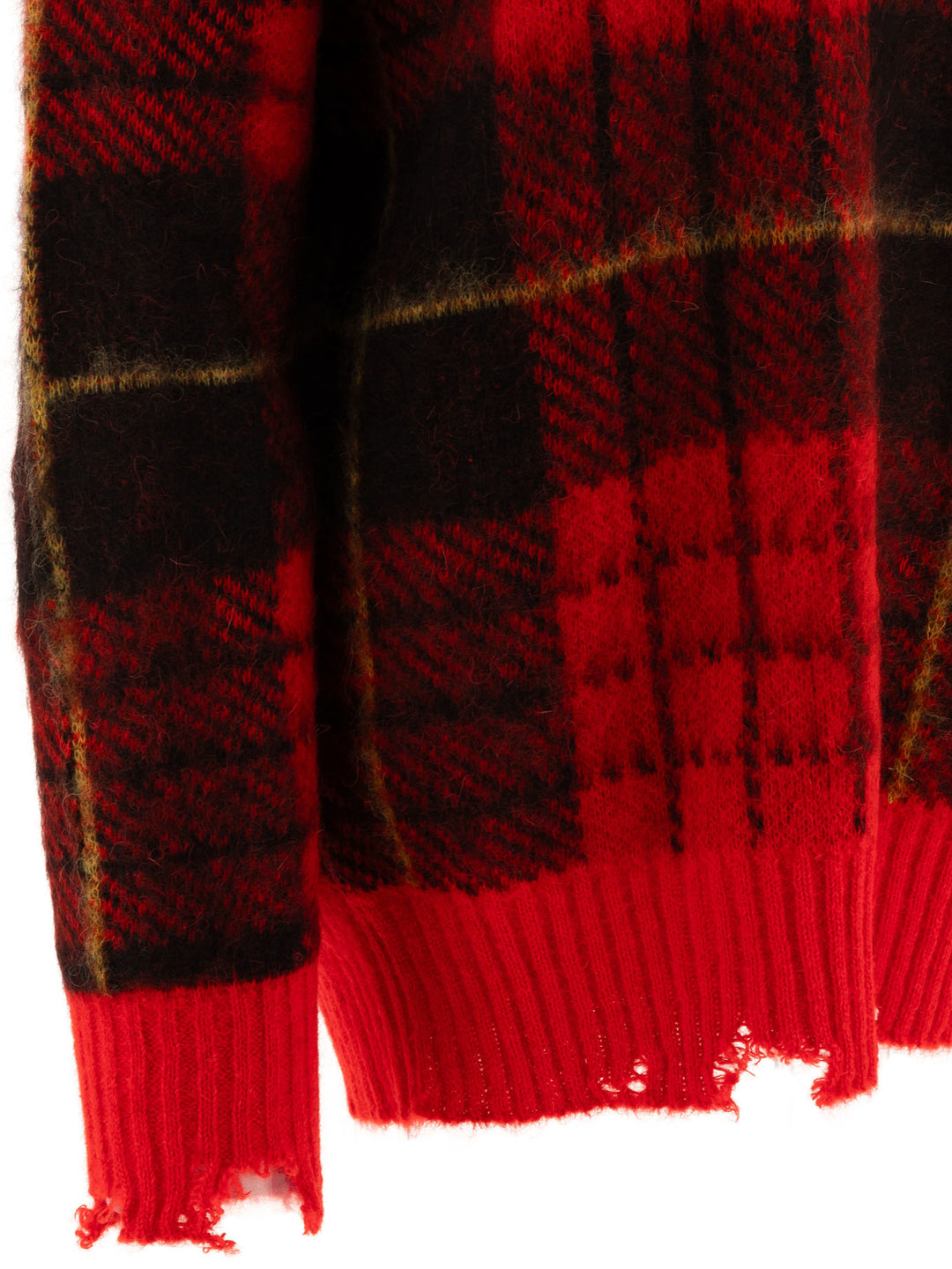 Alexander Mcqueen Tartan Distressed Knitwear - Rosso | 8ce503bfb0f662ffd5660006ecdafb222bbd2557