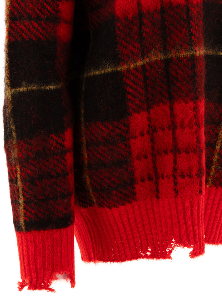 Alexander Mcqueen Tartan Distressed Knitwear - Rosso | 8ce503bfb0f662ffd5660006ecdafb222bbd2557