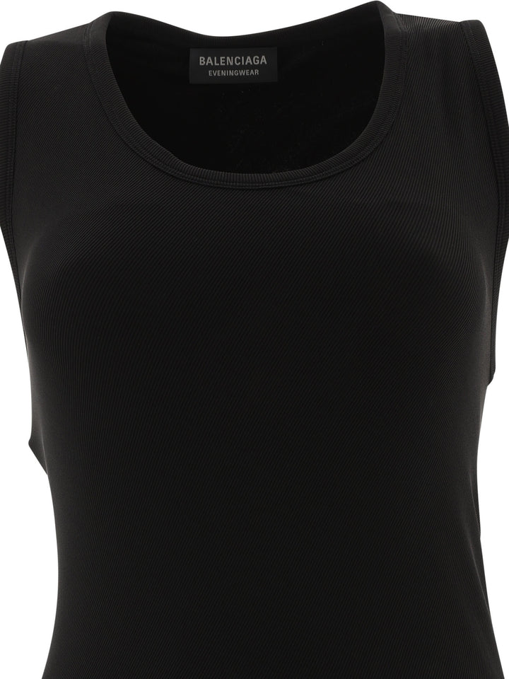 Balenciaga Ribbed Jersey Sleeveless Dress Abiti - Nero | ebe746cae57abddf460ed4d84aa441f2a1c1e107