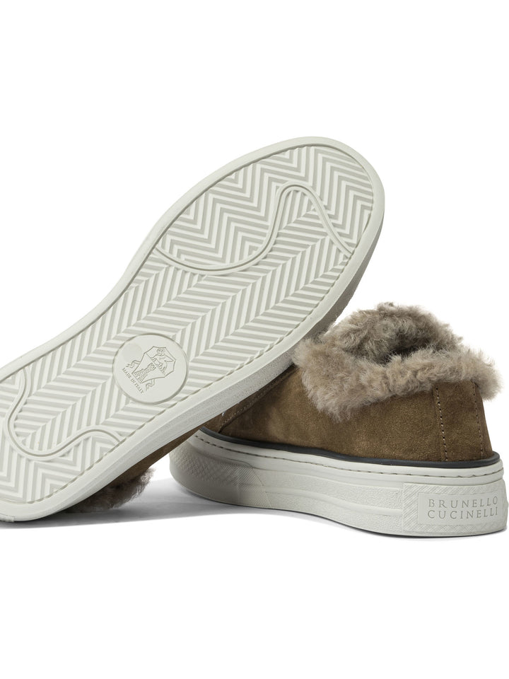 Brunello Cucinelli Suede Sneakers With Jewel Detailing Sneakers & Slip-On - Marrone | 90961831edf3d4124e9ad041dd0849ea0843a7f1
