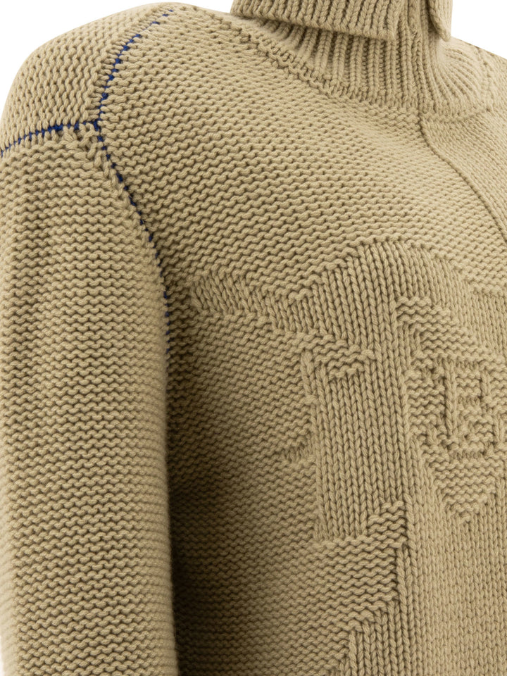 Burberry Cashmere Sweater With Ekd Knitwear - Verde | 669d99befb4bce70082de6df4bc4804cd624152f