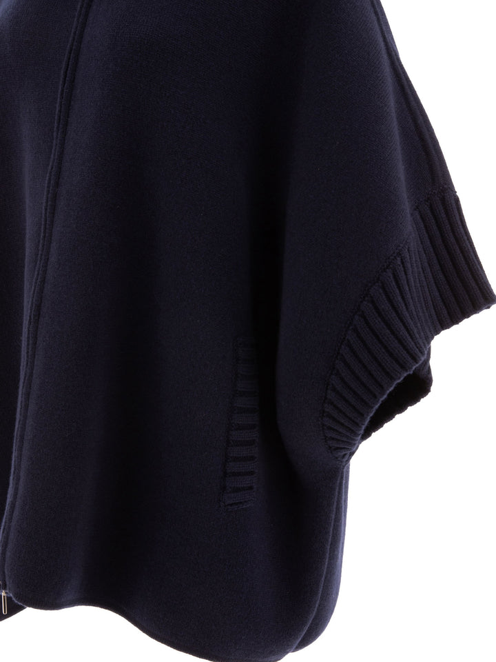 Giovi Wool And Cashmere Poncho Jackets and Coats - Blu | 21fb7cc400d92b6c5360ab1b230a6bcb19768ed7