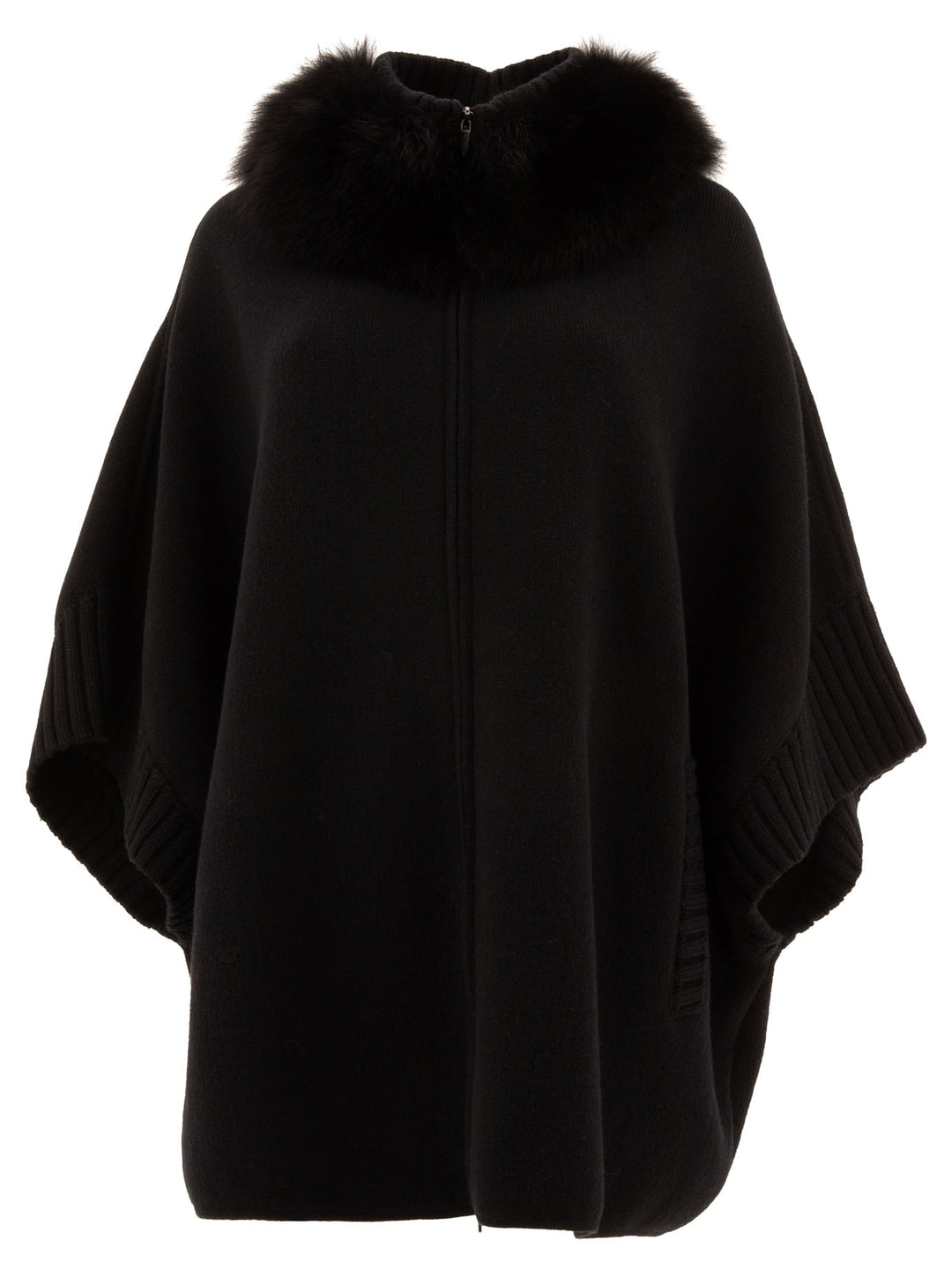 Giovi Wool And Cashmere Poncho Jackets and Coats - Nero | 9621211bd0bce601a28e6f757482bbc38c48a072