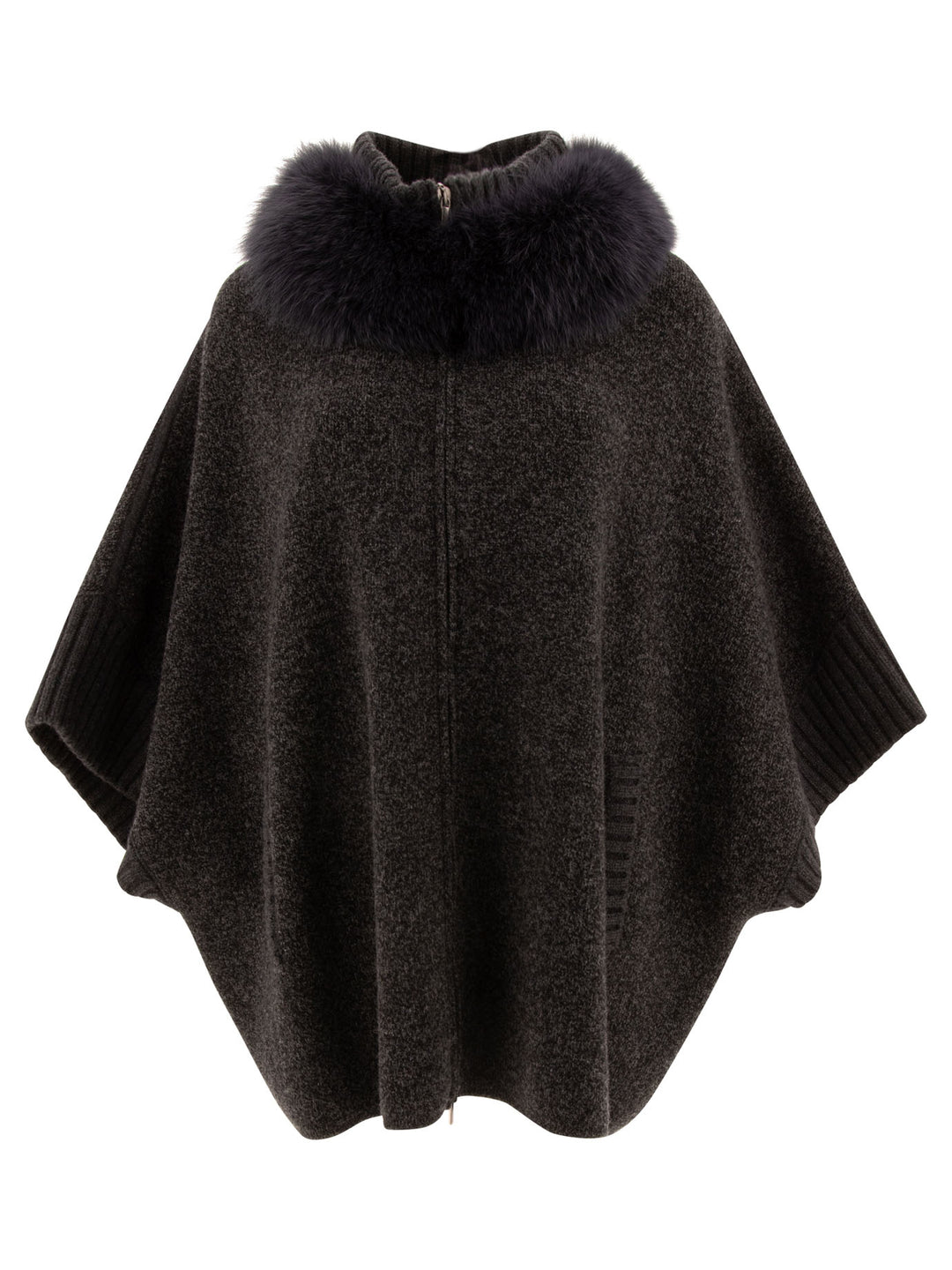 Giovi Wool And Cashmere Poncho Jackets and Coats - Grey | 340975d06ea32410235df6057a75398608dea27d