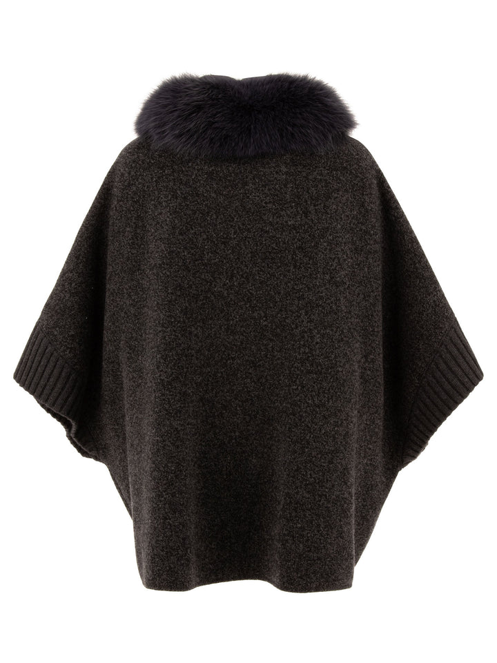 Giovi Wool And Cashmere Poncho Jackets and Coats - Grey | c3bd18a9b480131b3eb175361806062845b7be75