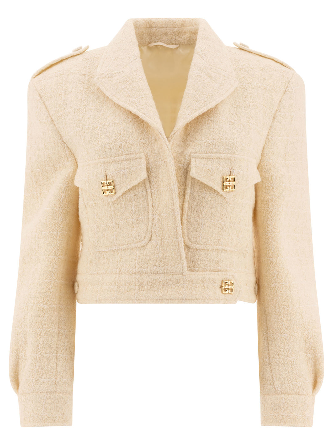 Givenchy Short Tweed Jacket With 4g Detail Jackets and Coats - Bianco | 6915c0c350069cf144d0e43ab414fd57b1c4246e