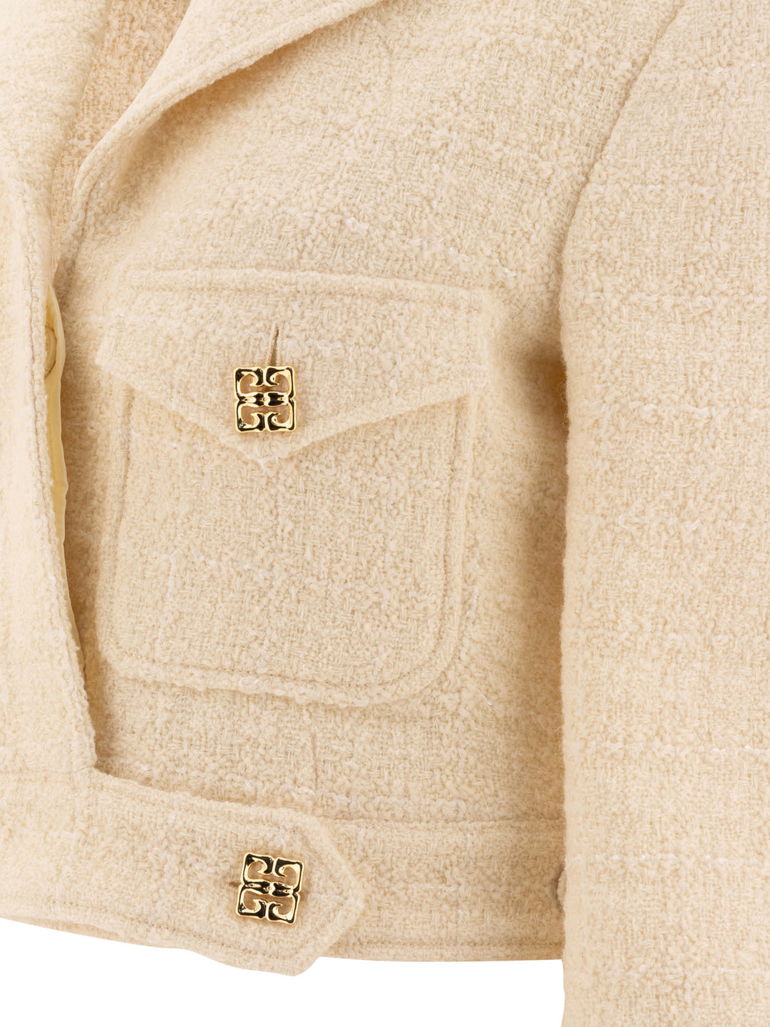 Givenchy Short Tweed Jacket With 4g Detail Jackets and Coats - Bianco | ff40b4ed9aa0b8c3644457f8a1f5a65b9aded190