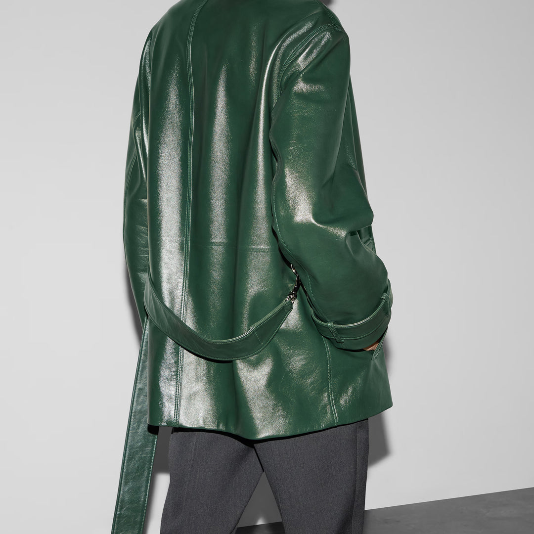 Gucci Trench In Pelle Lucida Jackets and Coats - Verde | 10f34d1e258743436364b6d8fbd8de09f7dab718