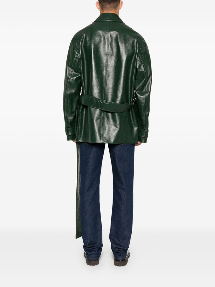 Gucci Trench In Pelle Lucida Jackets and Coats - Verde | 84c601279d84267d453a101f0cefc3d314288224