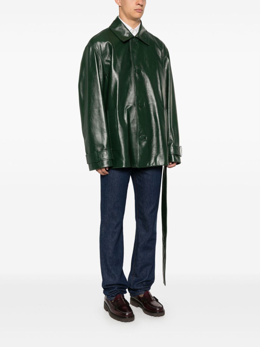 Gucci Trench In Pelle Lucida Jackets and Coats - Verde | 32e240757ab1a719db4d722acebf585f24e9dbd7