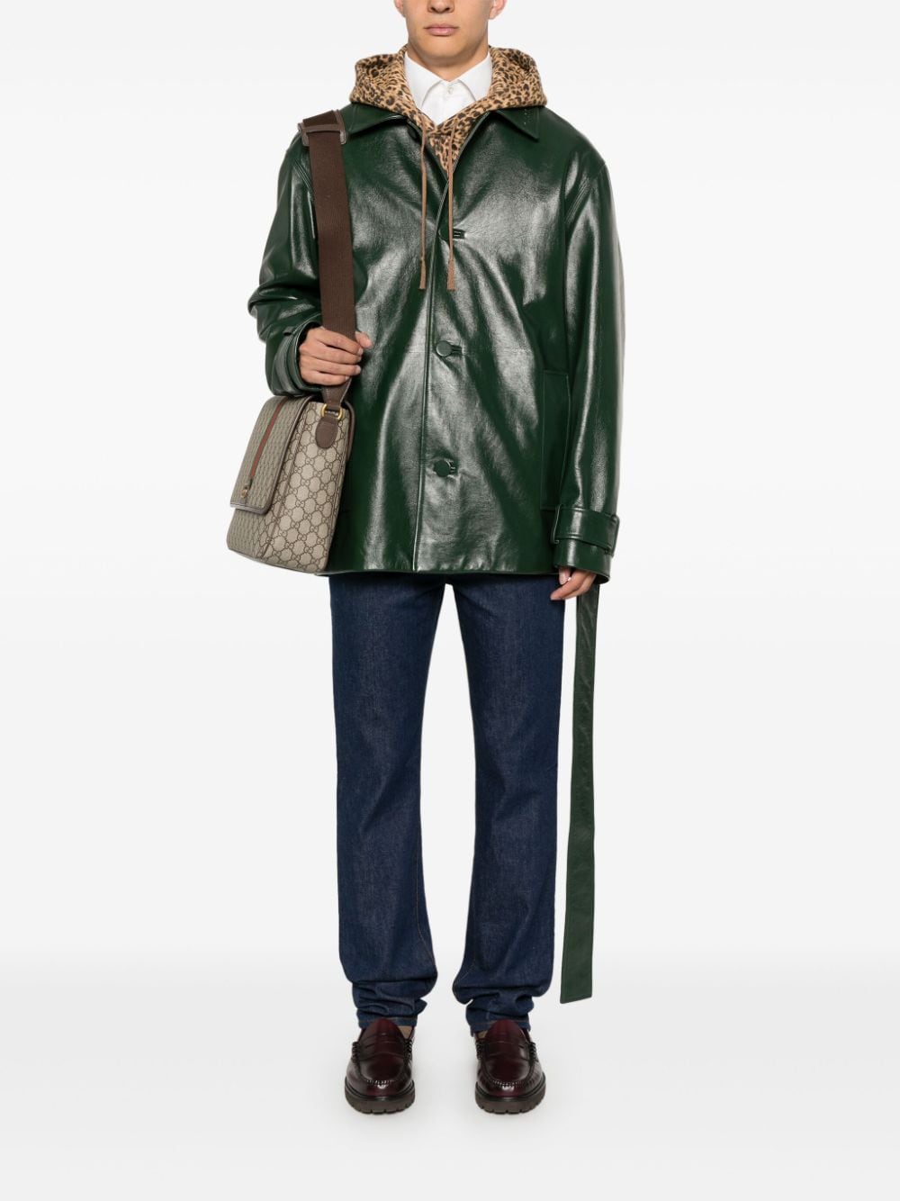 Gucci Trench In Pelle Lucida Jackets and Coats - Verde | d3829b128cb1640ef4a7bbac18a2c3588b9bc366