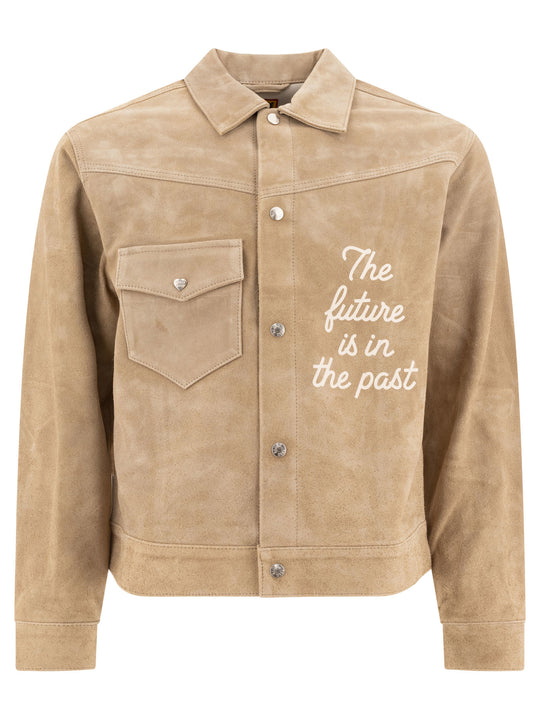 Suede Leather Jacket Jackets And Coats Beige