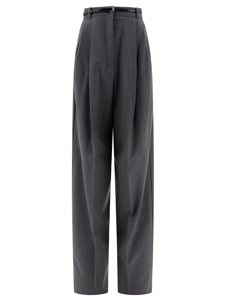 Max Mara Sportmax Oversized Stretch Wool Trousers - Grey | fcc073ed32a9e12ca877d7b4510230b6cb723f47