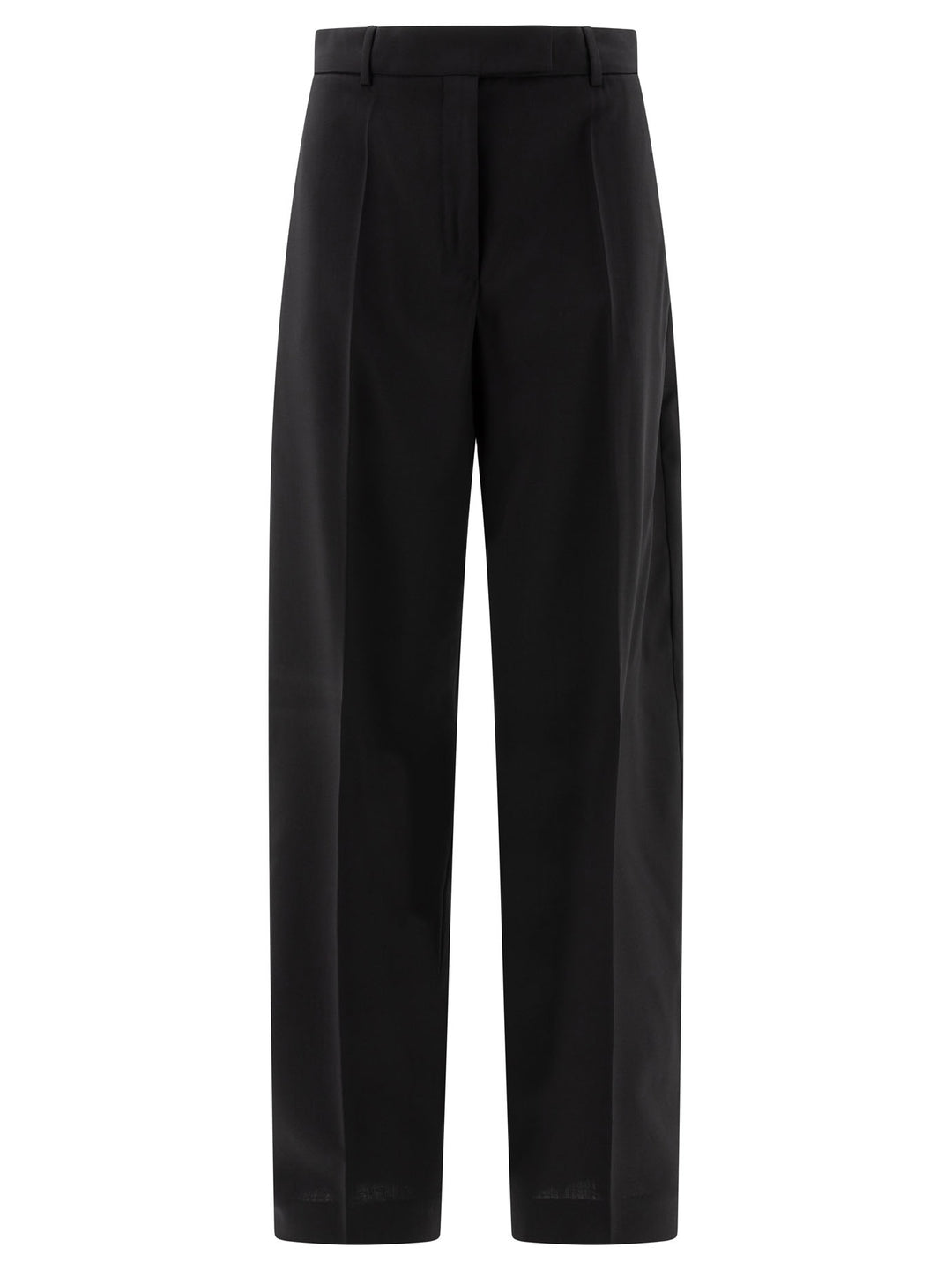 Max Mara Sportmax Oversize  In Stretch Wool Trousers - Nero | 2b33ec2892aa36c48981ab3005bfbcb0a4ab93d6