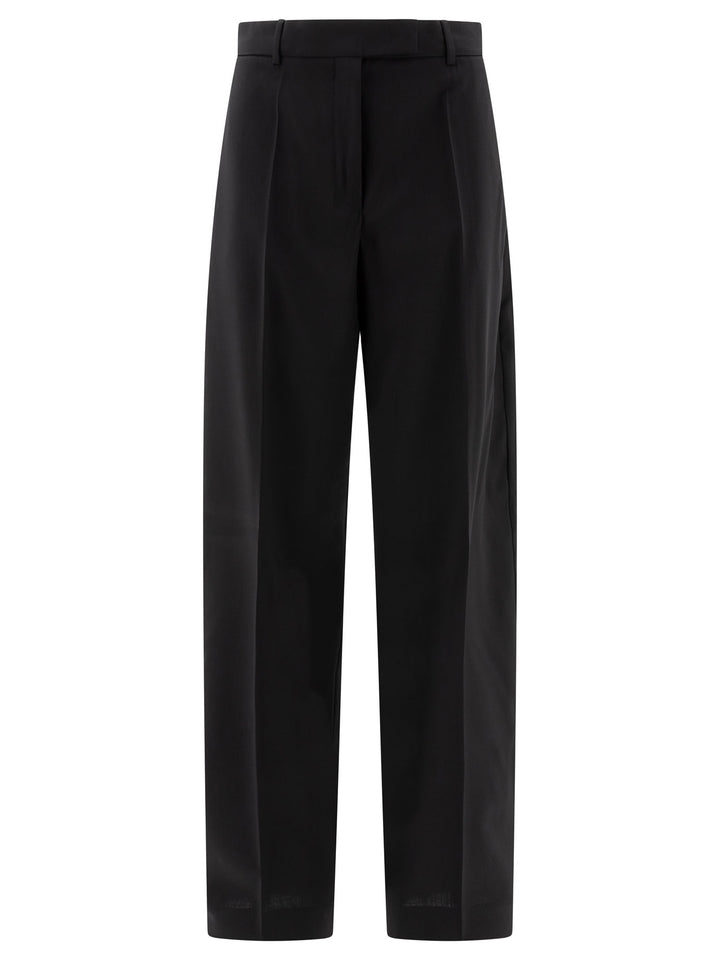 Max Mara Sportmax Oversize  In Stretch Wool Trousers - Nero | 2b33ec2892aa36c48981ab3005bfbcb0a4ab93d6