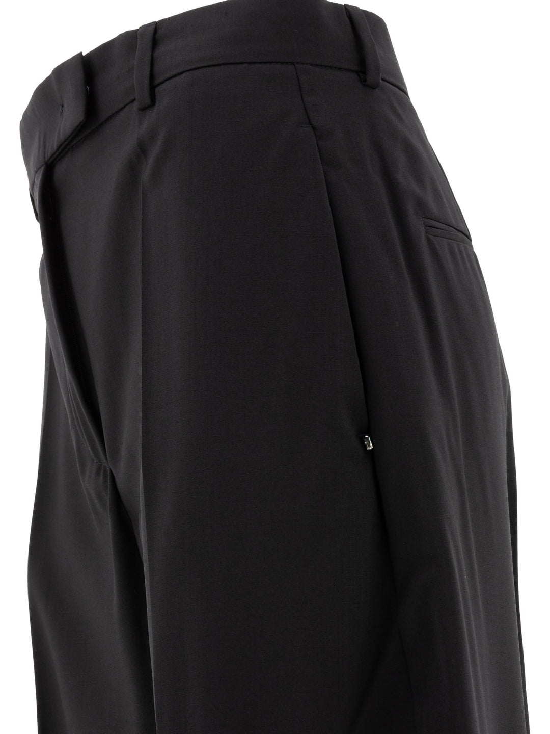Max Mara Sportmax Oversize  In Stretch Wool Trousers - Nero | 9f5380edf7ea28a9d972348e6d07efe19139c81f