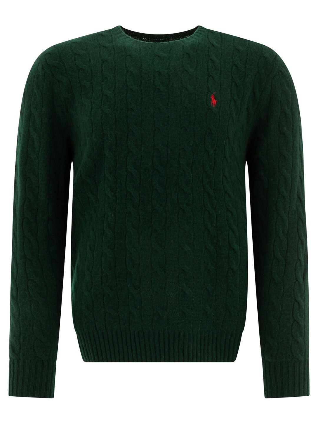 Polo Ralph Lauren Wool And Cashmere Crewneck Sweater With Logo Knitwear - Verde | dbfac3ce0aca06618772cb5c9b62365f58489fb2