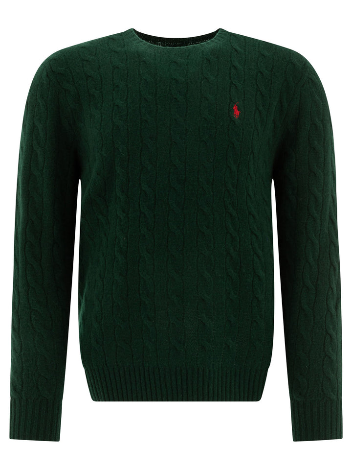 Polo Ralph Lauren Wool And Cashmere Crewneck Sweater With Logo Knitwear - Verde | dbfac3ce0aca06618772cb5c9b62365f58489fb2