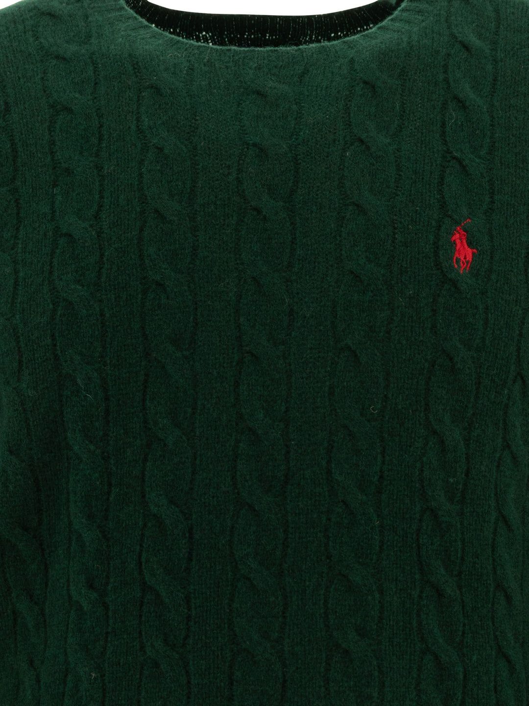 Polo Ralph Lauren Wool And Cashmere Crewneck Sweater With Logo Knitwear - Verde | 7b2b05094b4393def178a94b520d9c2016d2b4ec