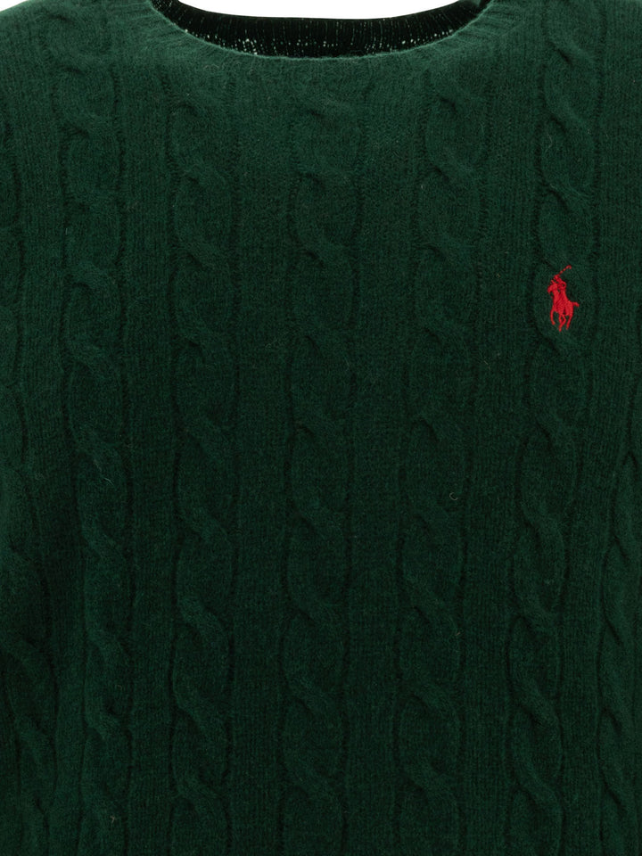 Polo Ralph Lauren Wool And Cashmere Crewneck Sweater With Logo Knitwear - Verde | 7b2b05094b4393def178a94b520d9c2016d2b4ec