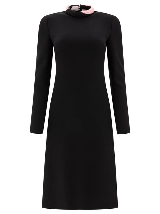 Dress With Contrasting Collar Abiti Nero
