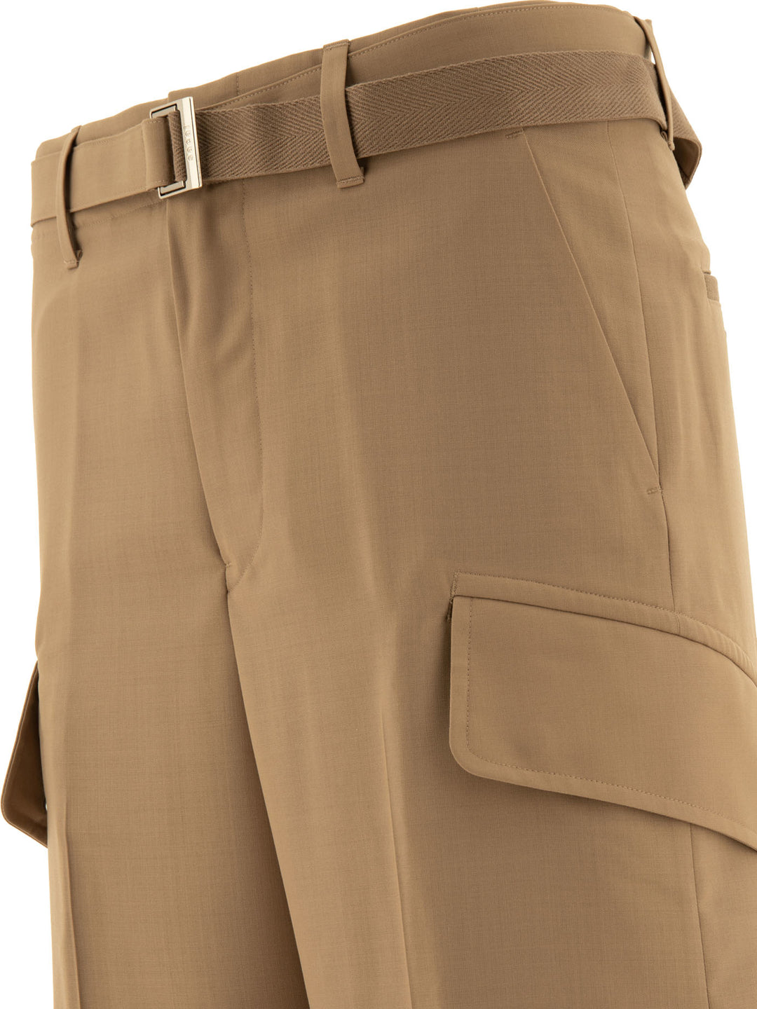 Sacai Belted Trousers - Beige | 9d8e0aedb5ad410d4830e7719e1c6fc1393f6494