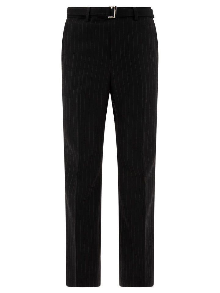 Sacai Pinstriped Trousers - Nero | bf1c1bc491ec73bf1cff934b13573a0edc17e458