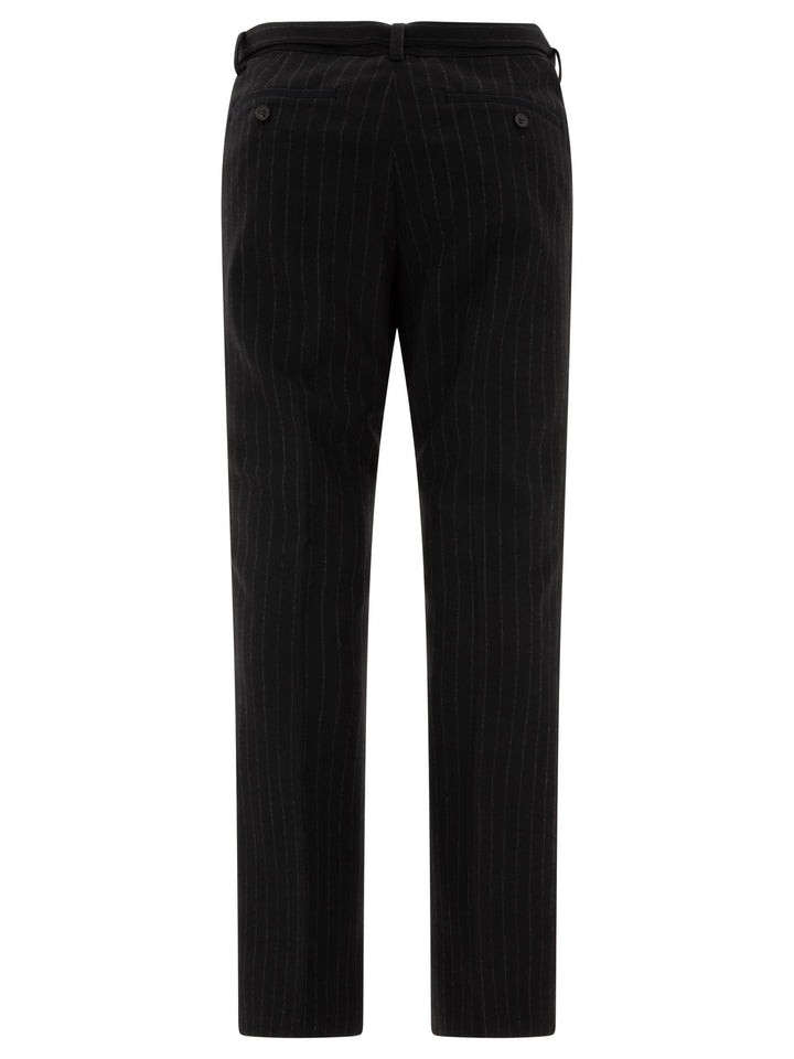 Sacai Pinstriped Trousers - Nero | 087dfe555bc9f6b8786be80c5d12d24f0c0bb6f7