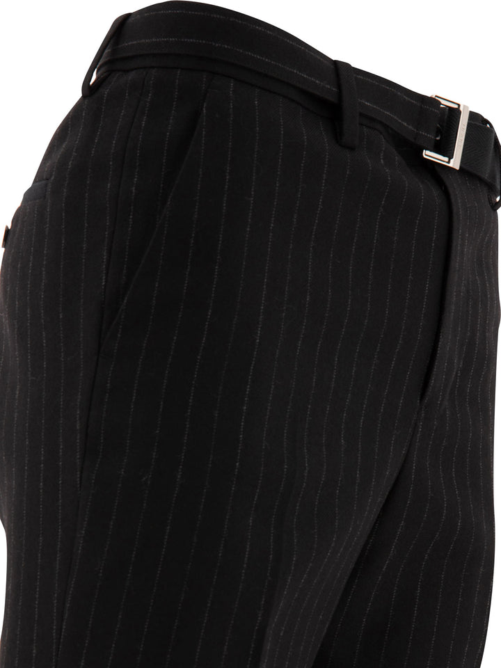Sacai Pinstriped Trousers - Nero | 3cfc9ce7c3b6df1955b43924d6dc461f0da78b99
