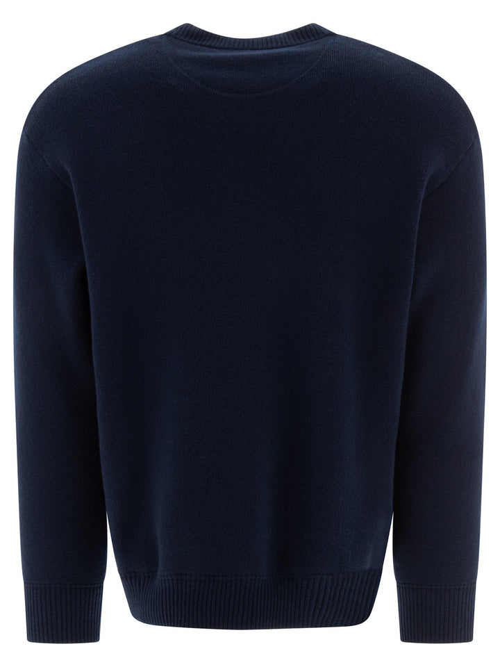 Valentino Wool Sweater With Valentino Embroidery Knitwear - Blu | 482654ef9a1a357d2cdd161447ac427c6dcfcf67