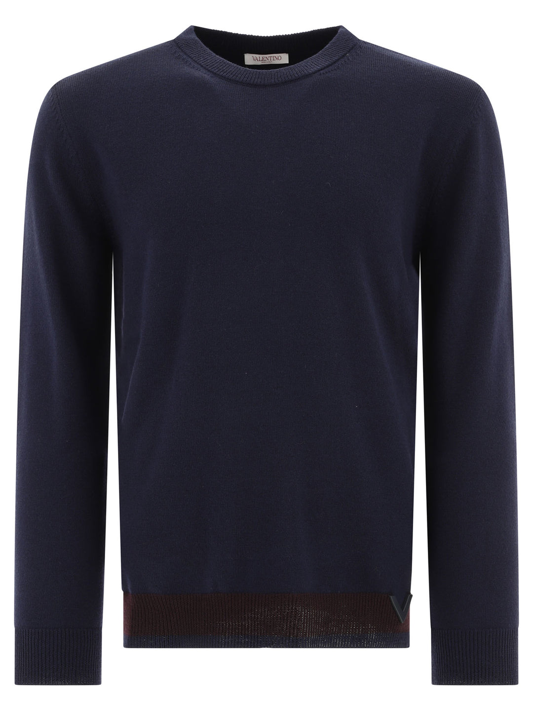 Valentino Sweater With Rubberised V Detail Knitwear - Blu | 65b76fe3b7f38d1954db02414b68348ea53a03a2